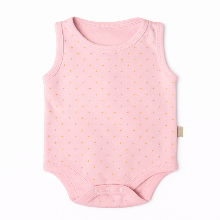 ORGANIC POLKA DOT SLEEVELESS BODYSUIT