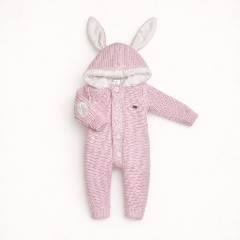 Knitted Bunny-Ear Onesie thumbnail 2