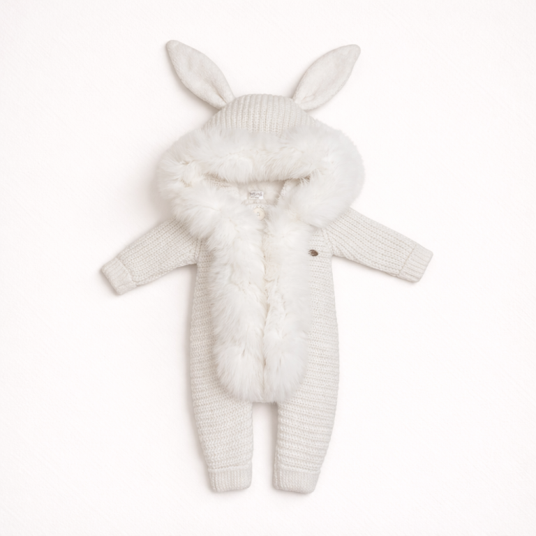 Bunny ear wool bodysuit