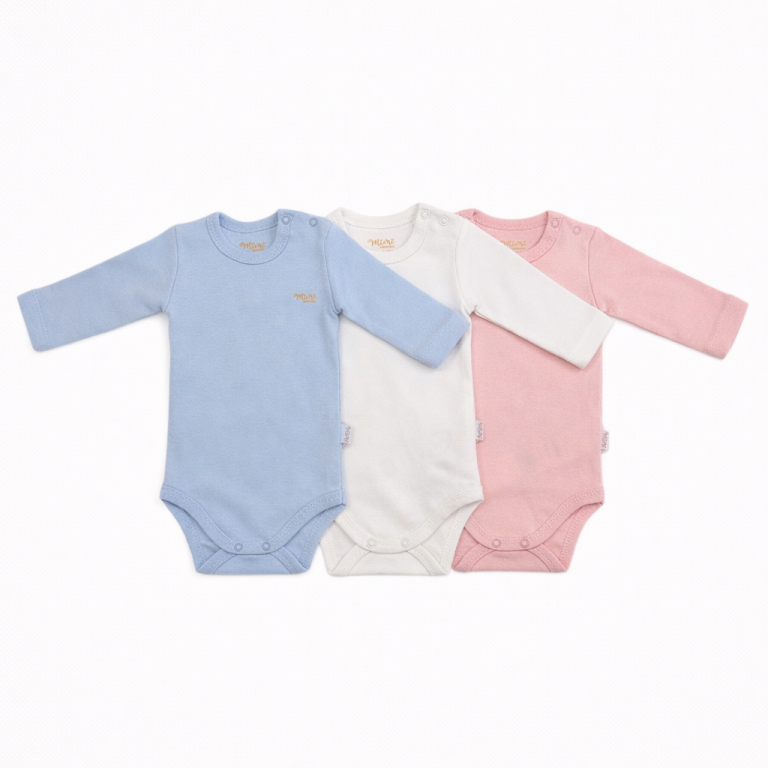 Three Organic Cotton Baby Bodysuits thumbnail 2