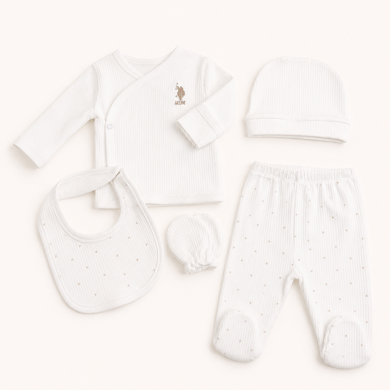 Soft Five Piece Newborn Cotton Set