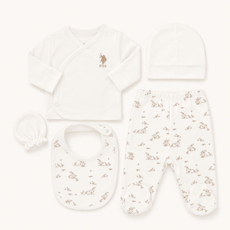 Quack Five Piece Newborn Cotton Set