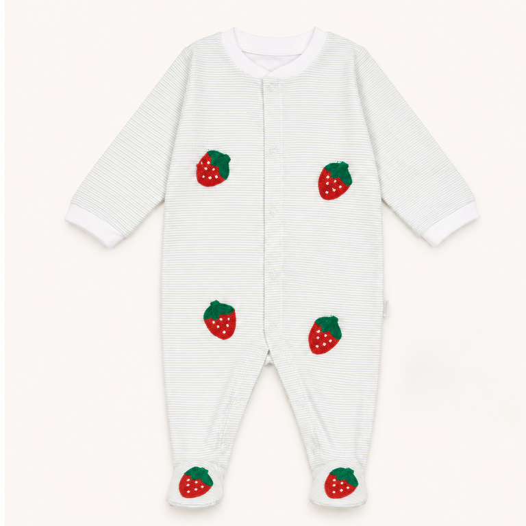 organic strawberry romper