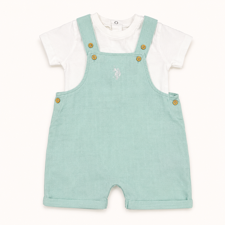 Mint Dungaree Set