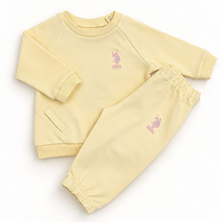 Pastel Yellow Baby Tracksuit Set